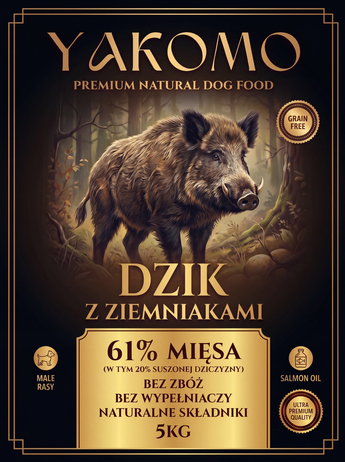 YAKOMO - Karma sucha dla psa DZIK